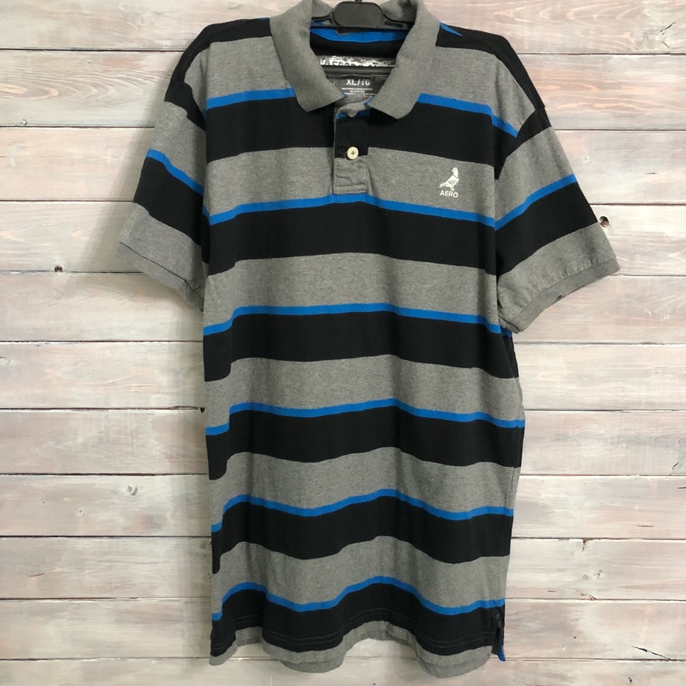 Blue, black and gray Aeropostale men’s polo